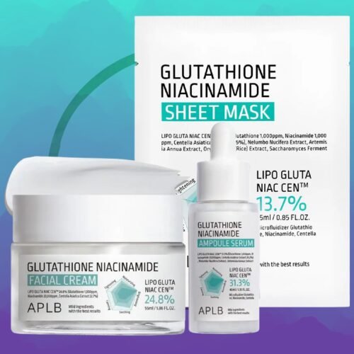 Aplb KIT Soin du Visage à la Niacinamide BOUTONS et TACHE : Serum + Creme + Masque