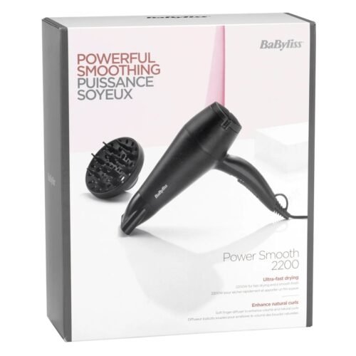 BaByliss Sèche Cheveux Boucles Définies 2200W Power Smooth Puissance Soyeux 1 pièce