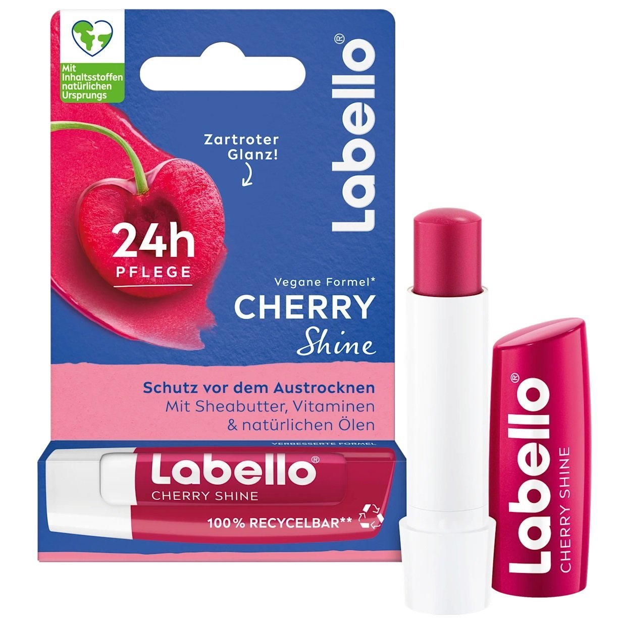Labello Cherry Shine Baume à Lèvres Hydratant Cerise 4.8 g