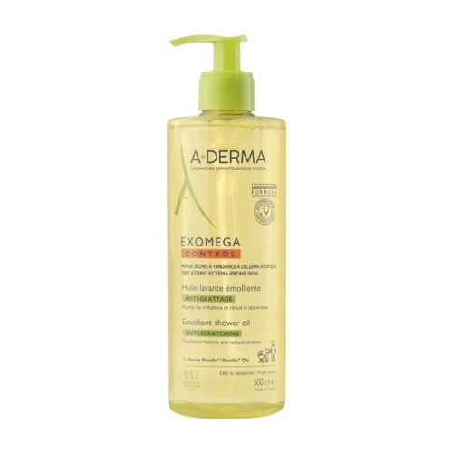 A Derma Exomega Control Huile Lavante Émolliente Anti Grattage et Irritations Peau Sèches 500 ml