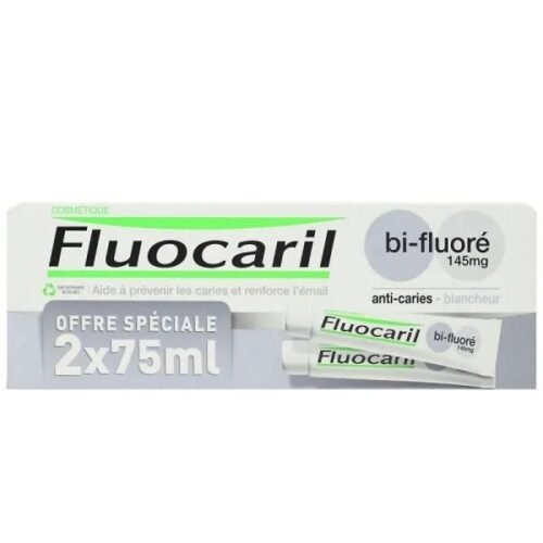 Fluocaril Dentifrice Bifluore 145mg Blancheur Duo 2x75ml