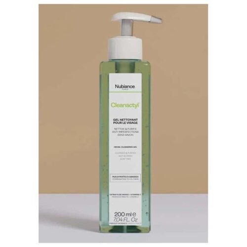 Nubiance Cleanactyl Gel Nettoyant Visage Anti-Imperfections Peaux Grasses à Tendance Acnéique 200 ml