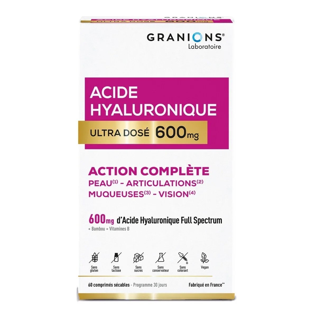 Granions Acide Hyaluronique Ultra Dosé Action Complète 60 Gélules