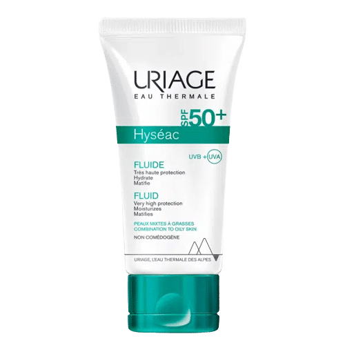 URIAGE HYSÉAC – Fluide SPF50+ TRÈS HAUTE PROTECTION (Soins peaux à tendance acnéique) 50 ml