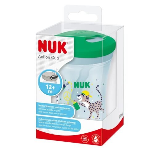 Nuk Evolution Action Cup Gobelet à Paille Anti Fuite pour Bébé dès 12 mois 230 ml