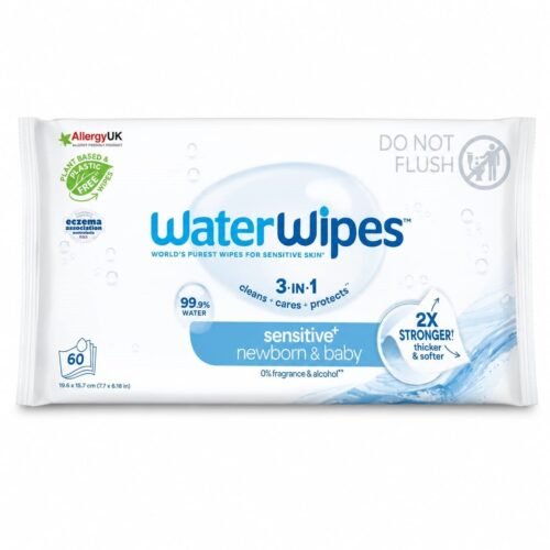 Waterwipes Lingettes 3 en 1 pour Bébé Peau Sensible 60 pièces