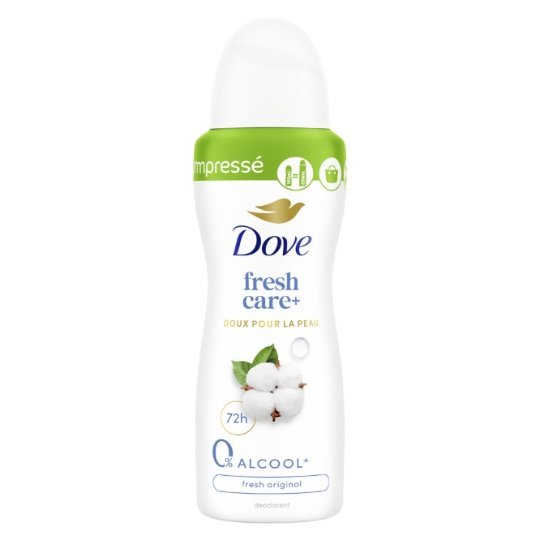 Dove Zinc Protect Original Déodorant Spray Compressé 0% Alcool Protection Anti-Odeurs 100 ml